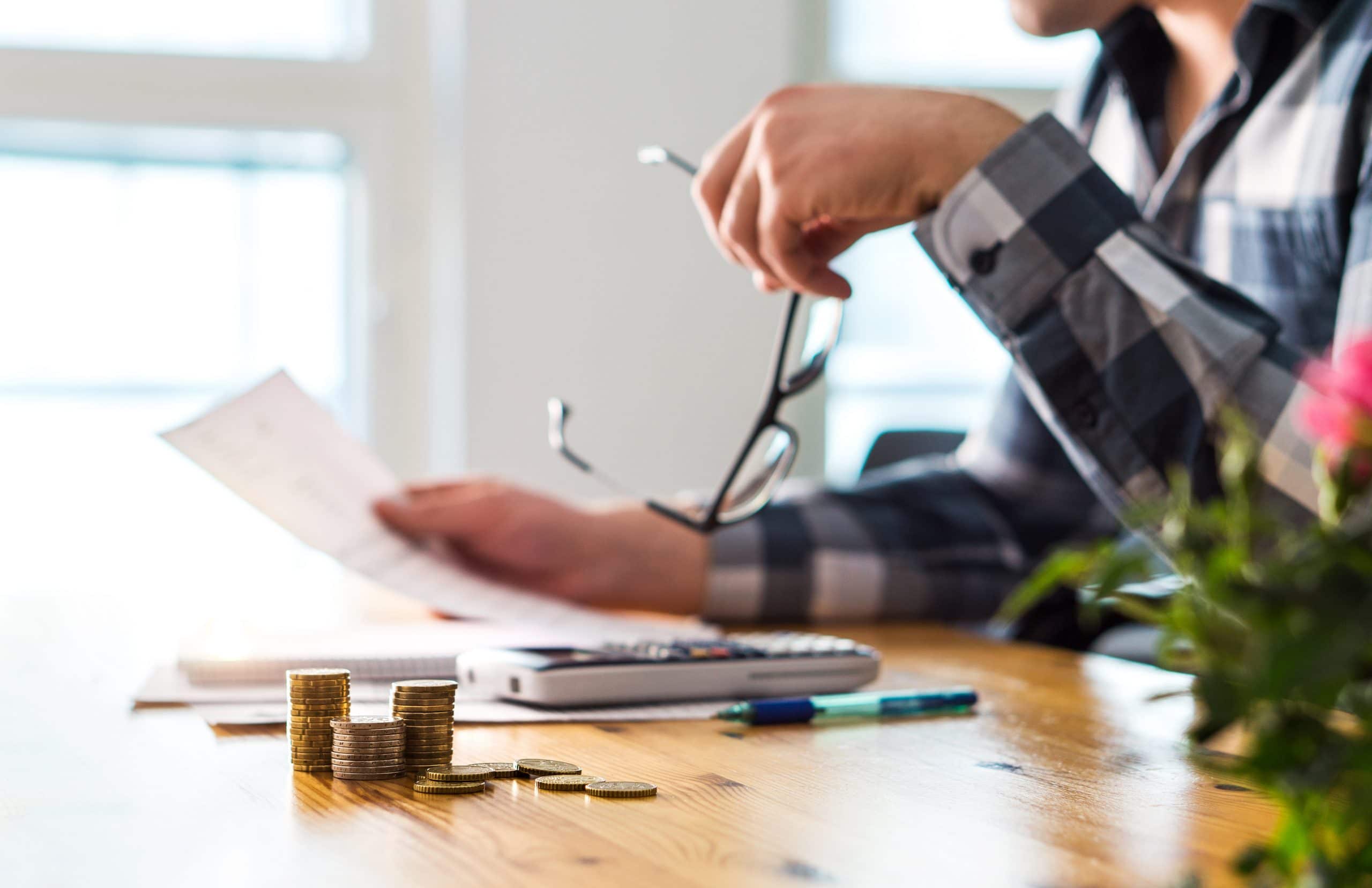 person doing finances